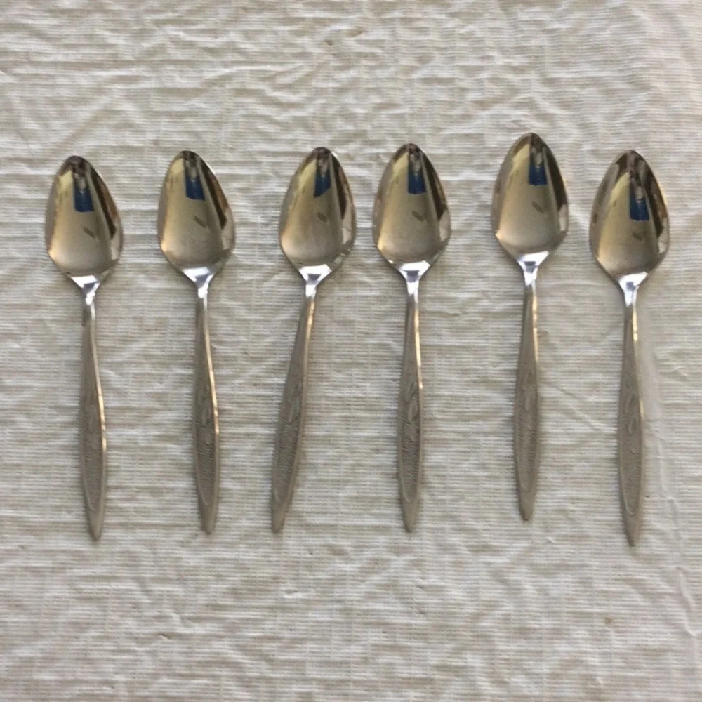Elegant Tea Spoons Set of 6 by WMA Rogers Premier Stainless